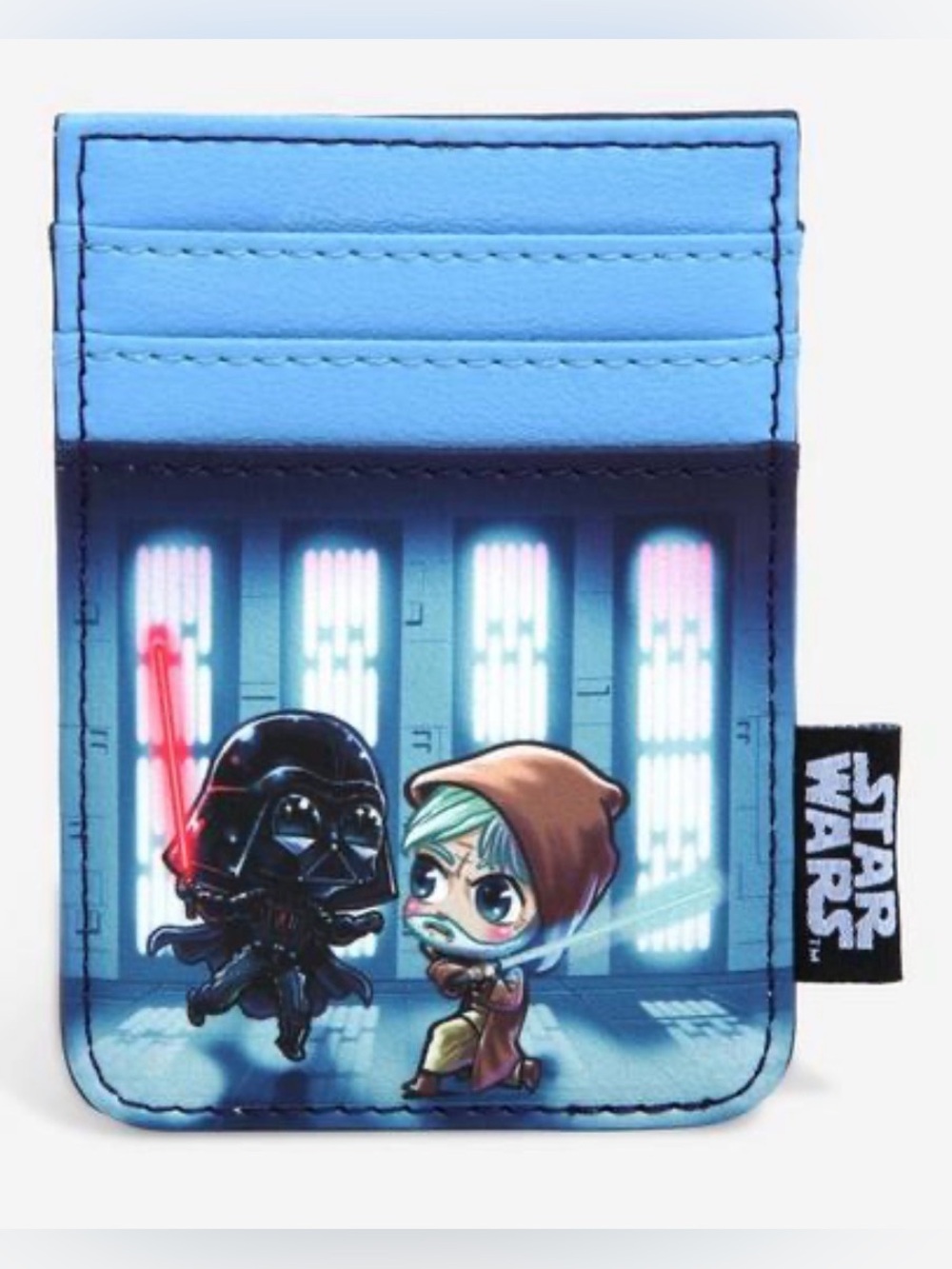 NWT Loungefly Star Wars Obi-Wan vs Darth Vader Chibi Characters Cardholder